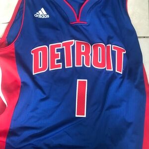 Mens Detroit pistons Reggie Jackson Adidas stitched Jersey Size medium
